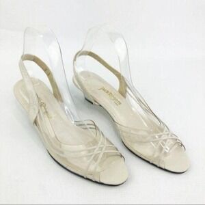 Vintage JACK ROGERS White Slingback Sandals Size 8‎